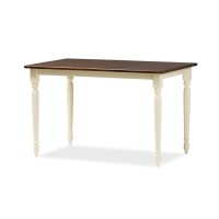Baxton Studio Napoleon 46 34 Wide Cherry And Buttermilk Dining Table
