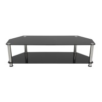 Avf Transitional Steel And Glass Tv Stand For Up To 65 Tvs In Blackchrome