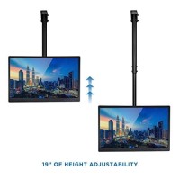 Mount-It Ceiling Tv Mount Bracket, Fits 40 42 47 50 55 60 70 Inch Flat Panel Televisions, Adjustable Height Telescoping Tilt And Swivel, Mount On Vaulted Ceilings Up To Vesa 600X400 (Mi-509L), Black