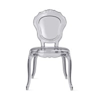 2Xhome Belle Transparent Plastic Vanity Mid Century Ghost Dining Chair, Clear (Ghost)