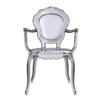 2Xhome - Belle Style Ghost Chair Ghost Armchair Dining Room Chair - Smoke Armchair Lounge Chair Seat Higher Fine Modern Designer Artistic Classic Mold