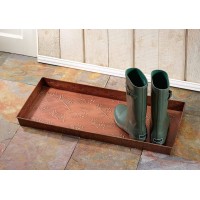 Hf By Lt Pine Cone Pattern Metal Boot, 30 X 13 Inches, Antique Copper Finish