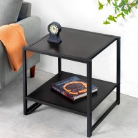Zinus Dane 20 Inch Black Frame Side Table, End Table, Easy Assembly, Rich Black Wood Grain (Espresso)