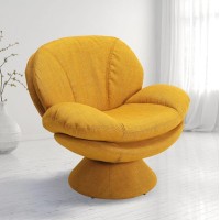 Mac Motion Comfort Leisure Accent Straw Fabric Swivel Pub Chair, Yellow
