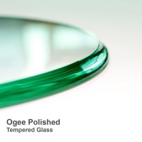 Fab Glass And Mirror 34 Round, 1/2 Inch Thick Tempered Ogee Edge Polish Glass Table Top, Clear