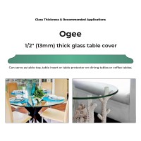 Fab Glass And Mirror 46 Round 1/2 Inch Thick Tempered Ogee Edge Polish Glass Table Top, Clear