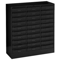 Tennsco 30 Drawer Cabinet Legal Size 30-58W X 14-58D X 33-716H Black