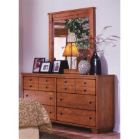 Progressive Furniture Diego Dresser And Mirror, Cinnamon Pine