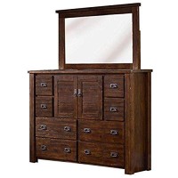 Progressive Furniture Trestlewood Dresser With Mirror, 8-Drawer, Brown