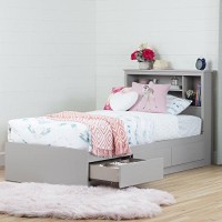 South Shore Vito Twin Mates Bed With 3 Drawers, Twin 39-Inch, Soft Gray