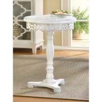 Koehler 15090 White Flourish Pedestal Table, 21