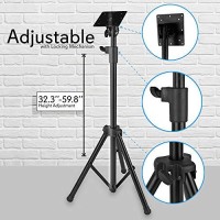 Pyle Premium Lcd Flat Panel Tv Tripod, Portable Tv Stand, Foldable Stand Mount, Fits Lcd Led Flat Screen Tv Up To 32, Adjustable Height, 22 Lbs Weight Capacity, Vesa 200X200, 220X220 (Ptvstndpt3215)