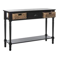 Safavieh Home Collection Christa Distressed Black 3-Drawer Storage Console Table