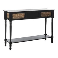 Safavieh Home Collection Christa Distressed Black 3-Drawer Storage Console Table