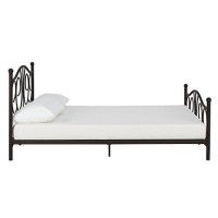Dhp Victoria Metal Platform Bed With Decorative Accent Headboard And Footboard, Adjustable Base Height For Underbed Storage, No Box Spring Needed, Queen, Bronze