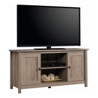 Pemberly Row Minimal Tv Stand Entertainment Media Console Wood With Storage, Ideal For Small Spaces, For Tvs Up To 47, In Salt Oak