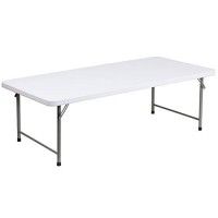 Flash Furniture 4.93-Foot Kids Granite White Plastic Folding Table