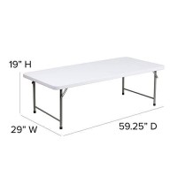 Flash Furniture 4.93-Foot Kids Granite White Plastic Folding Table