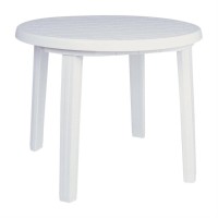 Compamia Ronda 36 Round Resin Patio Dining Table In White, Commercial Grade