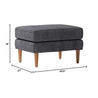 Convenience Concepts Designs4Comfort Marlow Mid Century Ottoman, Gray Fabric