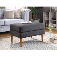 Convenience Concepts Designs4Comfort Marlow Mid Century Ottoman, Gray Fabric