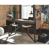 Signature Design By Ashley Starmore Urban Industrial 63 Home Office Desk With Open Storage Cubby, Brown