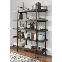 Signature Design By Ashley Starmore Urban Industrial 76 Bookcase With 5 Fixed Shelves, Brown
