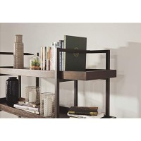 Signature Design By Ashley Starmore Urban Industrial 76 Bookcase With 5 Fixed Shelves, Brown