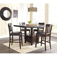 Signature Design By Ashley Haddigan 24 Counter Height Upholstered Barstool 2 Count, Dark Brown