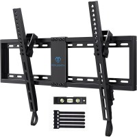 Perlesmith Ul Listed Tv Mount For Most 32-82 Inch Tv, Universal Tilt Tv Wall Mount Fits 16- 24 Wood Stud With Loading 132 Lbs & Max Vesa 600X400Mm, Low Profile Flat Wall Mount Bracket Psltk1