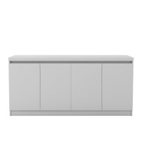 Manhattan Comfort Viennese Contemporary Modern Wood 6 Shelf Buffet In White Gloss