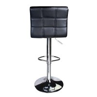 Leopard Modern Square Pu Leather Adjustable Bar Stools With Back, Set Of 2, Counter Height Swivel Stool, Barstools For Kitchen Counter (Black)