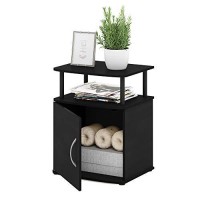 Furinno Jaya End Table, One, Black Wood