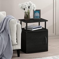 Furinno End Table, Two, Black Wood