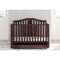 Graco Solano 4-In-1 Convertible Crib With Drawer, Converts To Daybed, Toddler Bed, And Full Size Bed, Undercrib Storage Drawer, Adjustable Mattress Height, Espresso