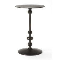 Butler Zora Black Iron Pedestal End Table