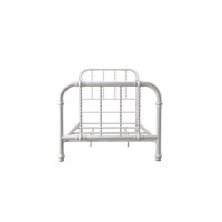 Dhp Jenny Lind Kids Metal Bed Frame With Country Chic Headboard And Footboard, Underbed Storage Space For Toys, Twin, White