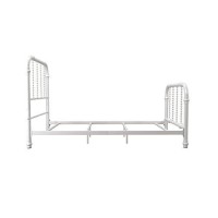 Dhp Jenny Lind Kids Metal Bed Frame With Country Chic Headboard And Footboard, Underbed Storage Space For Toys, Twin, White