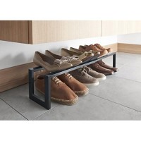 Yamazaki Home Expandable Single-Tier Low-Profile Adjustable Shoe Rack, Small, One Size, Black
