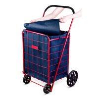 Shopping Cart Liner - 18 X 15 X 24 - Square Bottom Fits Snugly Into A Standard Shopping Cart. Cover And Adjustable Straps For Easy And Secure Attachment. Made From Waterproof Material, Navy Blue