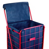 Shopping Cart Liner - 18 X 15 X 24 - Square Bottom Fits Snugly Into A Standard Shopping Cart. Cover And Adjustable Straps For Easy And Secure Attachment. Made From Waterproof Material, Navy Blue