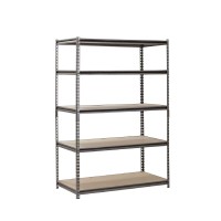 Muscle Rack 5-Shelf Steel Shelving, Silver-Vein, 24 D X 48 W X 72 H