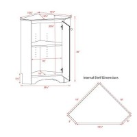 Prepac Elite Functional Corner Storage Cabinet With Adjustable Shelf, Simplistic Freestanding Shop Cabinet 1875 D X 2925 W X 36 H, White, Wscc-0603-1