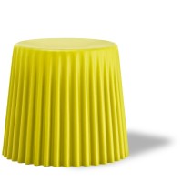 2Xhome Armless Side Ottoman Indoor Or Outdoor Plastic Multifunctional Dining Chair End Table, Yellow