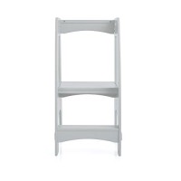 Guidecraft Tower Step-Up - Gray: Kids' Wooden, Adjustable Counter Height, Step Stool With Safety Handrails For Little Children - Toddler Furniture