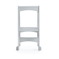 Guidecraft Tower Step-Up - Gray: Kids' Wooden, Adjustable Counter Height, Step Stool With Safety Handrails For Little Children - Toddler Furniture