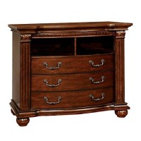 Furniture Of America Bandoll Traditional Media Chest Cherry