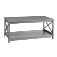 Convenience Concepts Oxford Coffee Table With Shelf, Gray