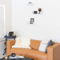 Danya B Contemporary Laminated Mdf Floating U Wall Decor Shelves, Bathroom Or Living Room Wall Decor, (3 Shelf Pack) (White)