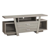 Monarch Specialties Dark Taupe With 2 Storage Drawers Tv Stand, 60